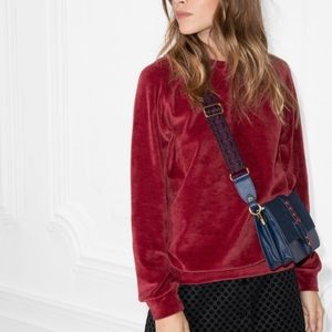 & Other Stories Red Velvet Sweatshirt